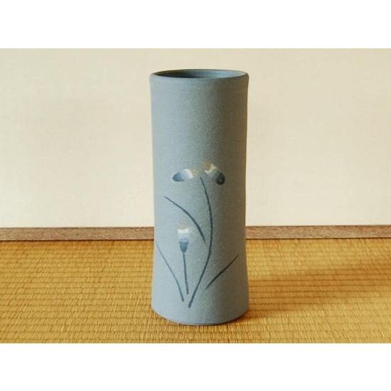 花瓶 有田焼 象嵌草花 細 木箱入り