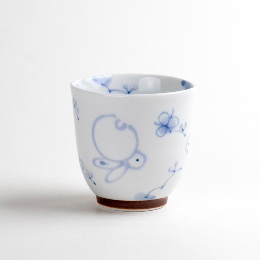 湯呑み おしゃれ 有田焼 一珍花うさぎ 青 : 有田焼やきもの市場 - 通販