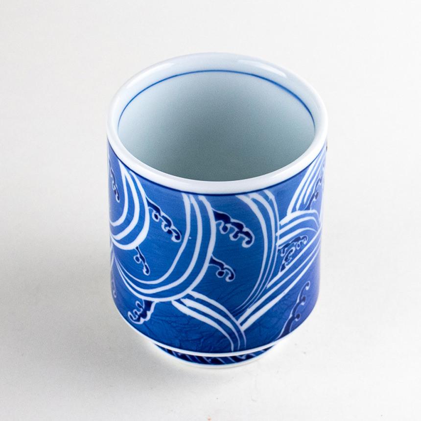 湯呑み 大きいサイズ 寿司湯のみ 有田焼 青海白波 特大 : 有田焼や