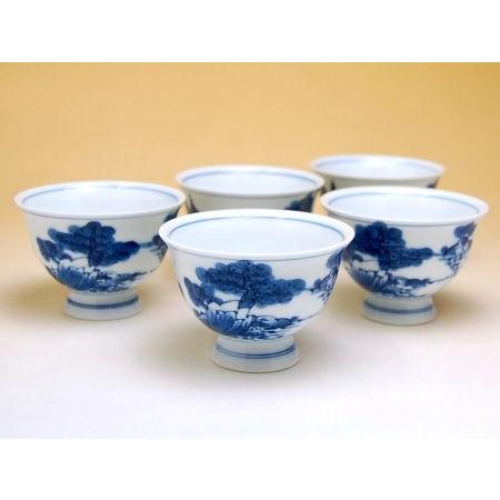 湯呑 来客用 セット 化粧箱入り 有田焼 台丹山水 煎茶揃い 5客セット