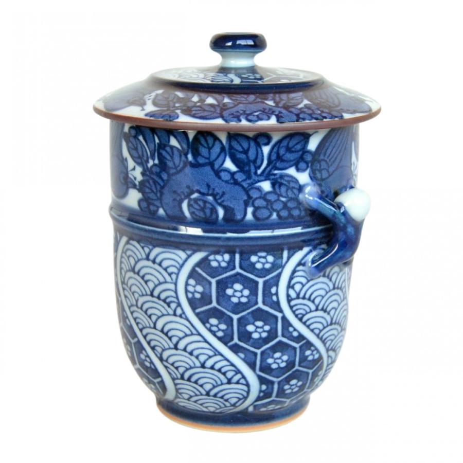 湯呑み 蓋付き 有田焼 花鳥一閑人 青 : 有田焼やきもの市場 - 通販