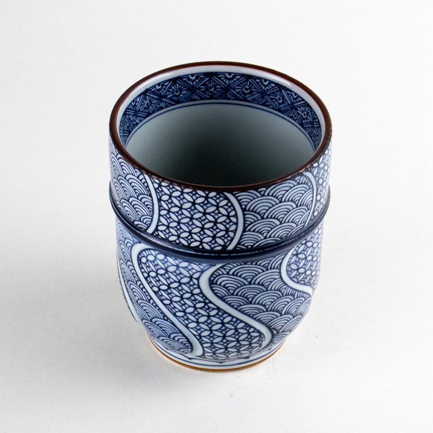 湯呑み 大きいサイズ 寿司湯のみ 有田焼 地紋織り 特大 : 有田焼や