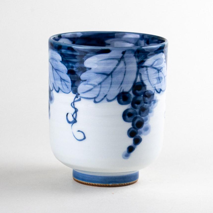 湯呑み 大きいサイズ 寿司湯のみ 有田焼 渕濃ぶどう 特大 : 有田焼や