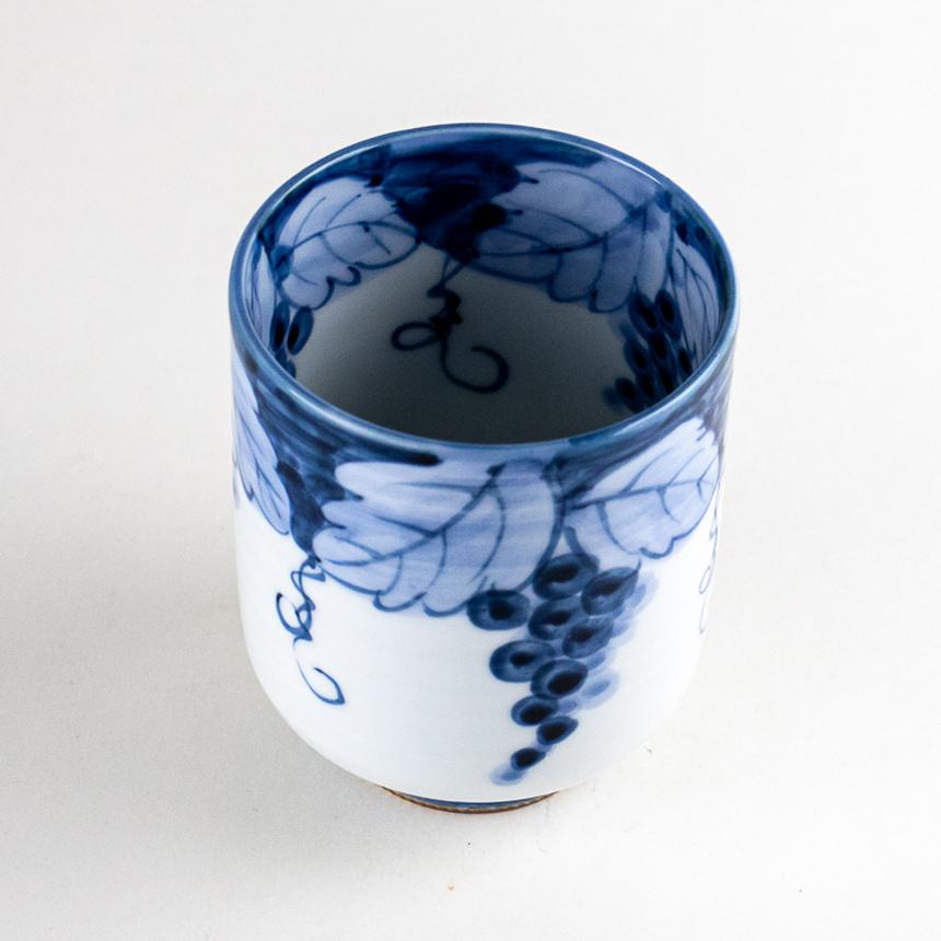 大きな湯呑 湯呑み 大きいサイズ 寿司湯のみ 有田焼 渕濃ぶどう 特大 : 有田焼や