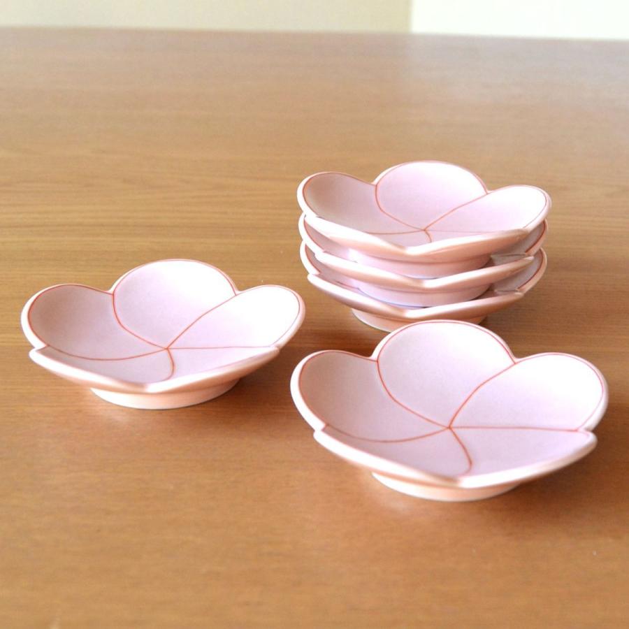 正月 食器 和食器 小皿 梅 縁起物 有田焼 幸梅（ピンク）小皿 5枚 