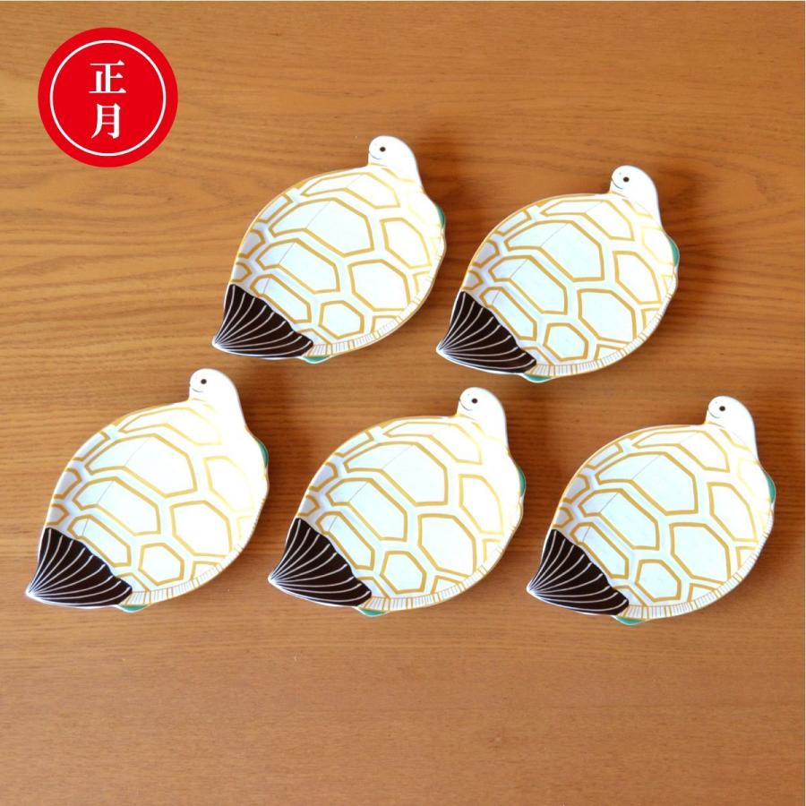 正月 食器 和食器 小皿 亀 縁起物 有田焼 金彩亀 小皿 ５枚セット 化粧箱入り 5set 有田焼やきもの市場 通販 Yahoo ショッピング