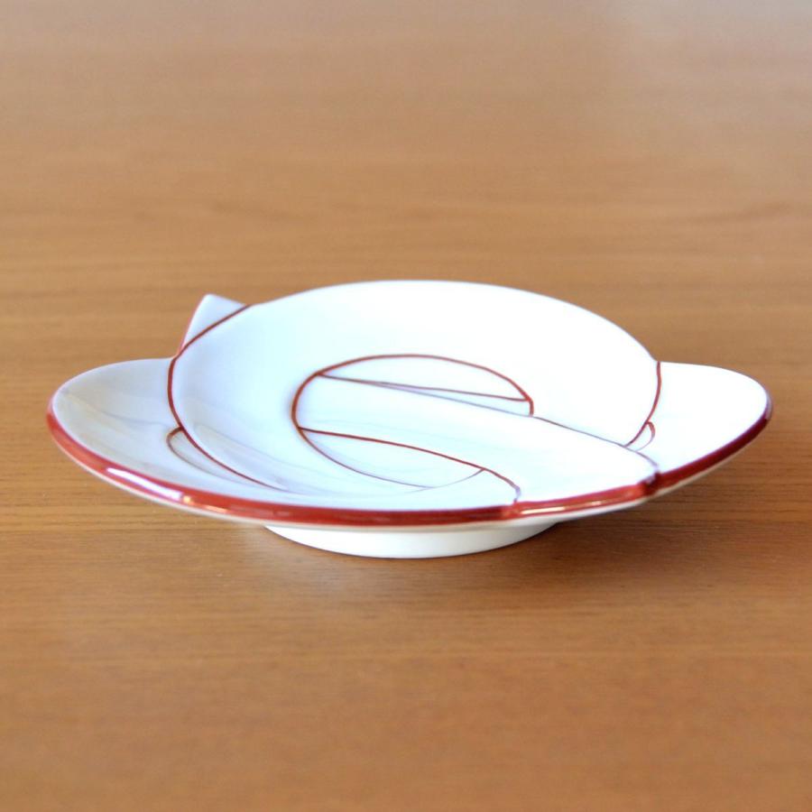 正月 食器 和食器 小皿 縁起物 有田焼 朱線むすび 5枚セット 化粧