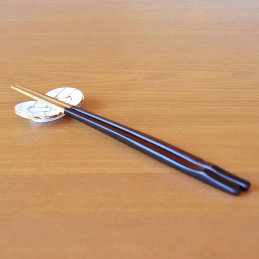 箸置き 5個 セット 正月 おしゃれ かわいい 有田焼 祝い結び ゴールド