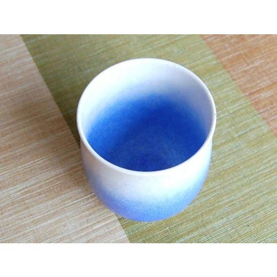 名入れ 湯呑み 木箱入り 有田焼 真右エ門窯 藍染水滴 大 : 有田焼や 