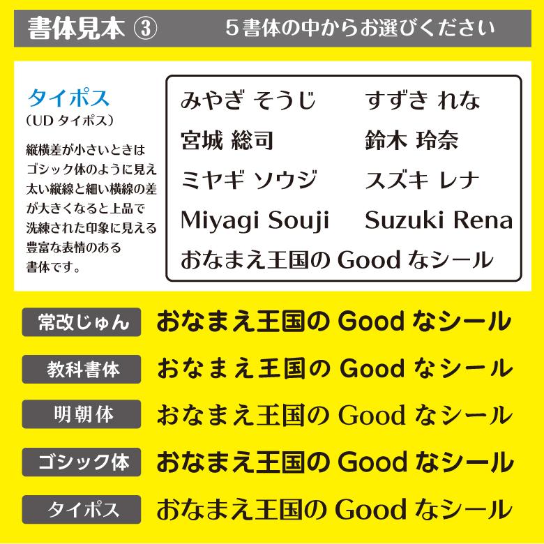お名前シール 大きめ 白地 /書体が選べる 5書体/ 防水 耐水 名前シール