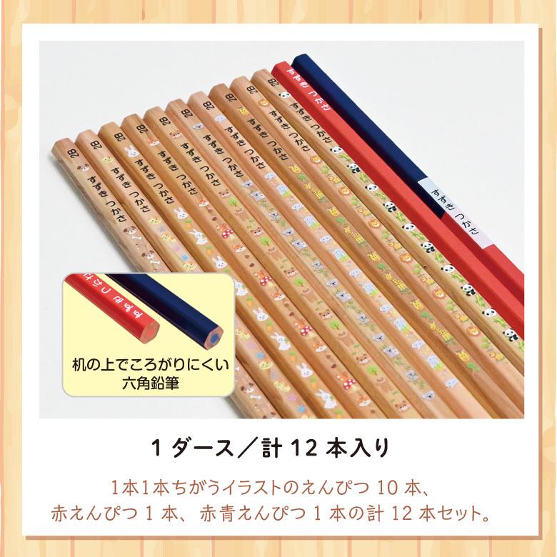 Sale 77 Off 名入れ 鉛筆 イラスト入り 赤 赤青セット 2b B 12本入り Materialworldblog Com