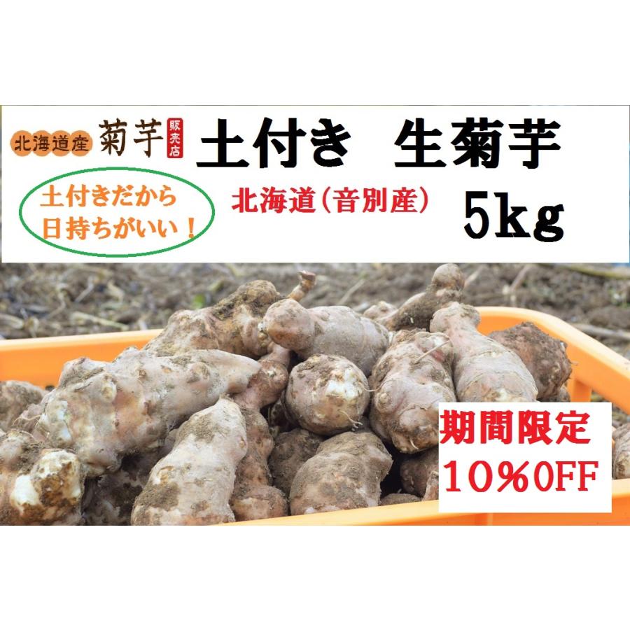 在庫限り 土付き 生菊芋【生キクイモ】5kg 北海道産(音別町 在庫限り 土付き 生菊芋【生キクイモ】5kg 北海道産(音別町