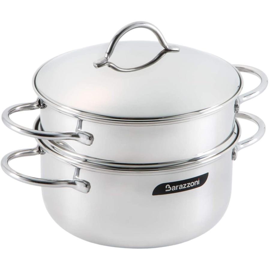 一番の贈り物 Barazzoni パスタ鍋 ステンレス 24 H17cm スチームクッカー Vapor Set 料理別鍋 Www Napsa Co Zm