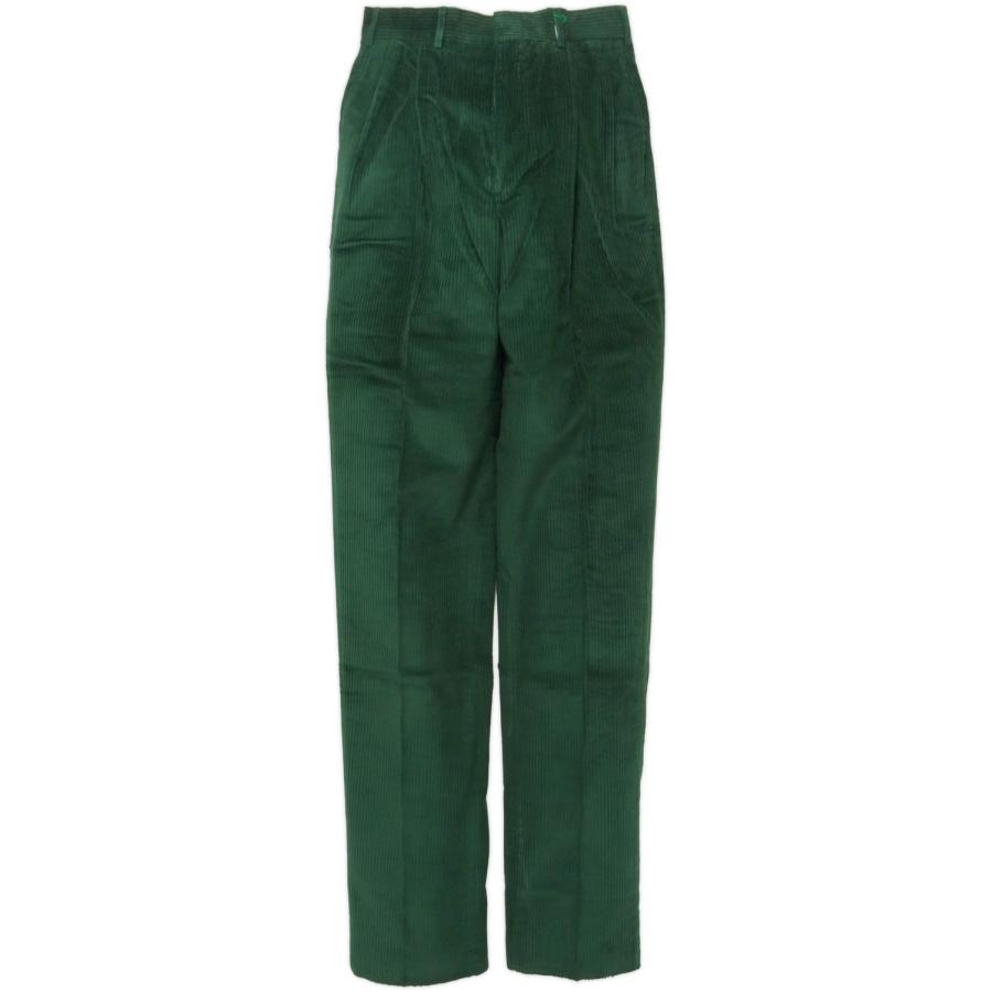 BRITISH KHAKI by Robert Lighton ブリティッシュカーキ 599NC コーデュロイ ベルファストグリーン パンツ タック入りスラックス デッドストック 米国製の画像