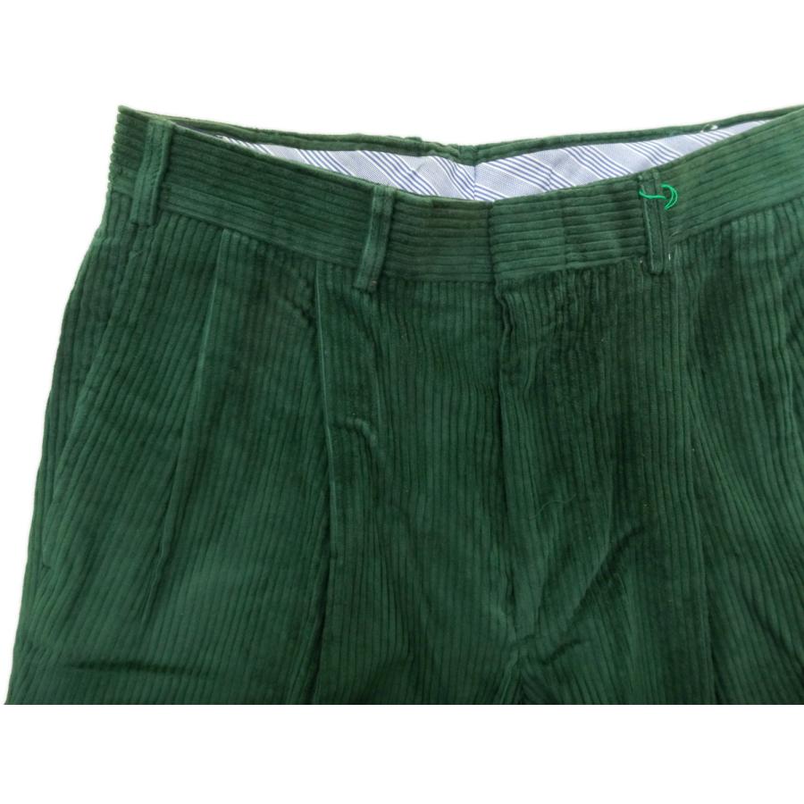 BRITISH KHAKI by Robert Lighton ブリティッシュカーキ 599NC コーデュロイ ベルファストグリーン パンツ タック入りスラックス デッドストック 米国製の画像