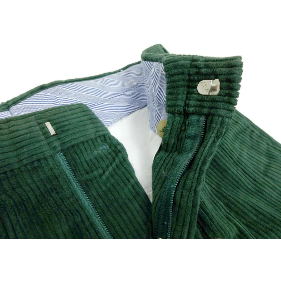 BRITISH KHAKI by Robert Lighton ブリティッシュカーキ 599NC コーデュロイ ベルファストグリーン パンツ タック入りスラックス デッドストック 米国製の画像