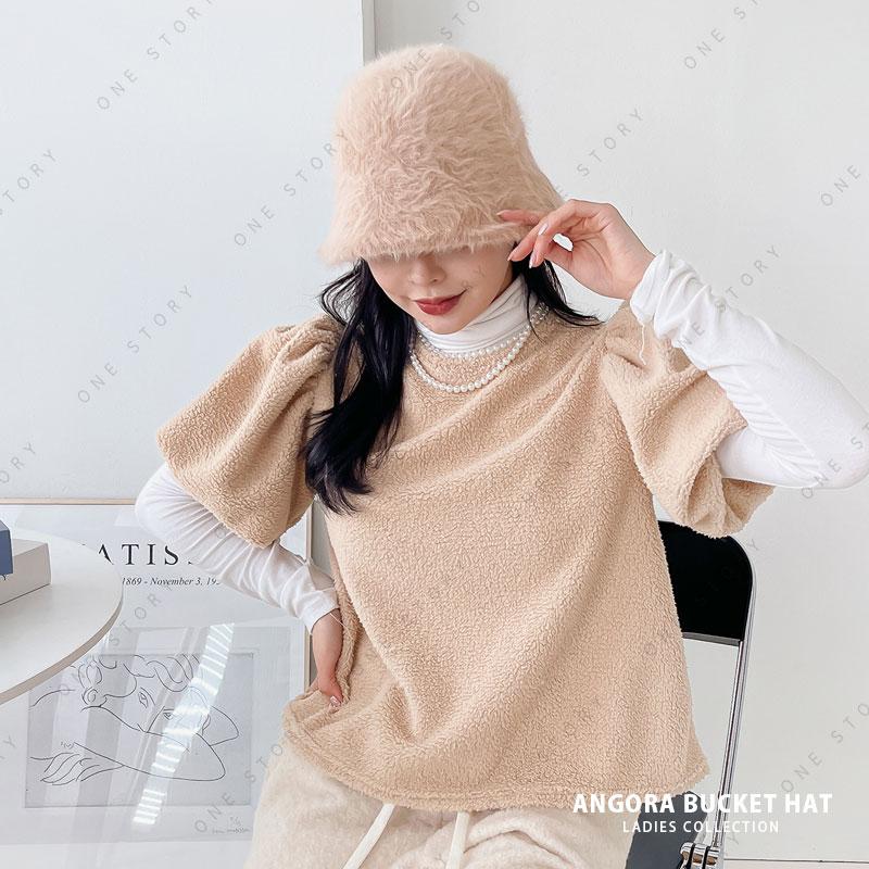 アンゴラハット 6カラー展開 バケットハット 帽子 アンゴラ ファー
