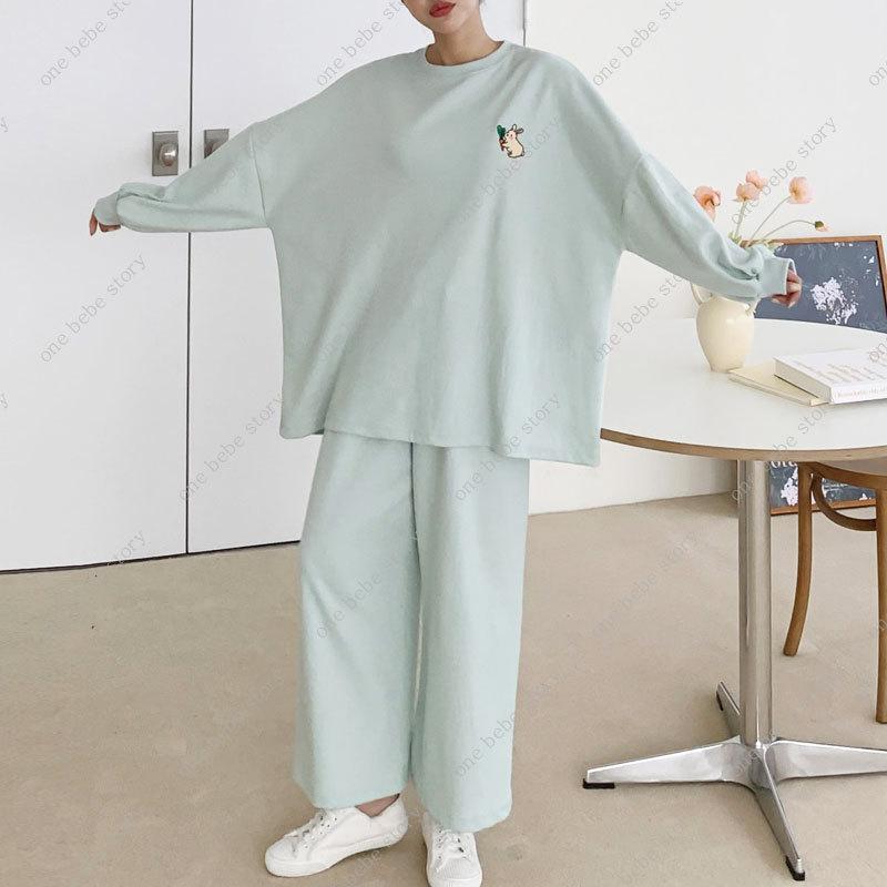 ウサギ スウェット上下 セットアップ 韓国 スエットパンツ 2点セット