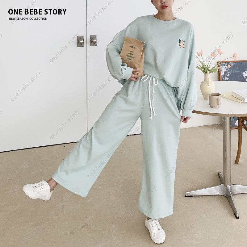 ウサギ スウェット上下 セットアップ 韓国 スエットパンツ 2点セット