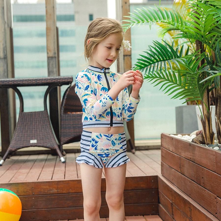 Sale特価 フローラル女の子ラッシュガード ２点セット 韓国子供服 子供水着 キッズ 女の子 子供ラッシュガード 紫外線対策 送料無料 Mo0412 One Bebe Story 通販 Yahoo ショッピング