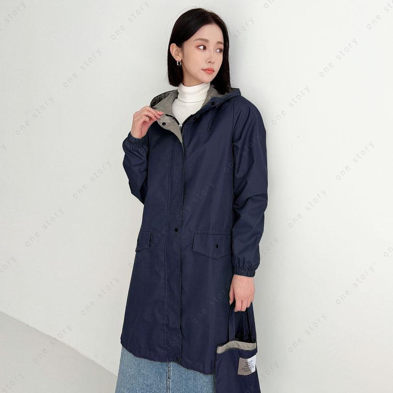 レインコート トレンチ風 レインウェア レディース 雨 撥水 雨具