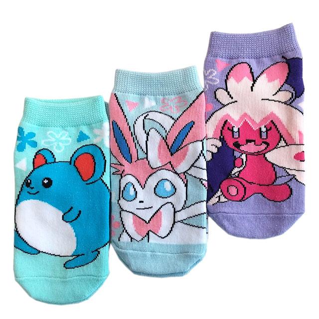 Pokemon ポケモン 靴下 3足セット スニーカーソックス ガールズ Pokemon ポケモン 靴下 3足セット スニーカーソックス ガールズ