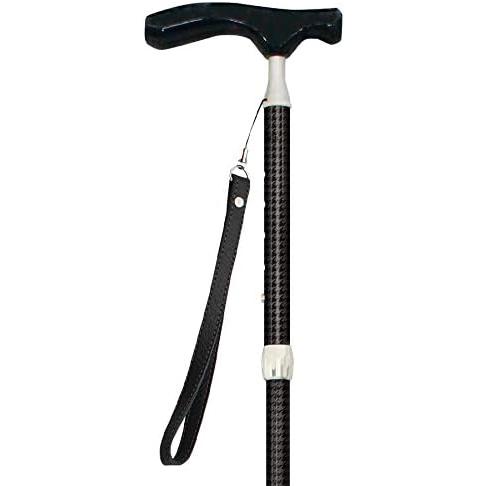 シナノ グランドカイノス 折たたみ杖 千鳥格子 ブラック 