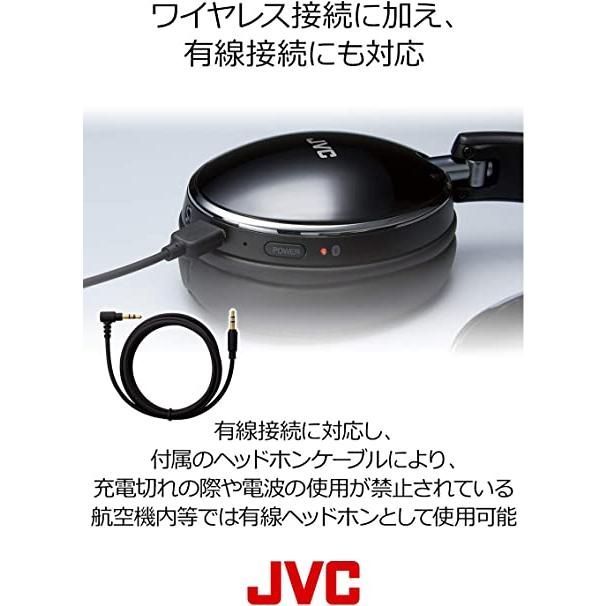 JVC HA-S88BN ノイズキャンセリングヘッドホン Bluetooth・NFC対応 連続27時間再生 有線接続対応 ハンズフリー通話用 