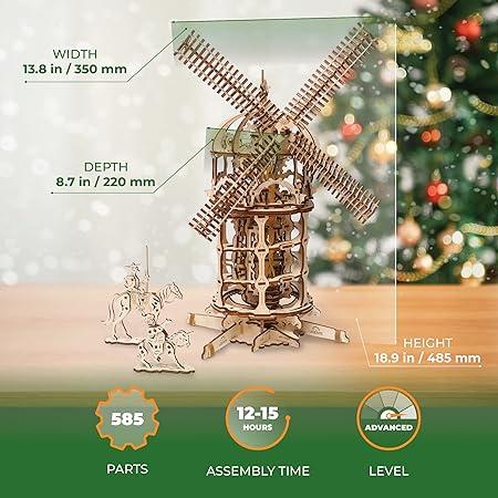 Ugears ユーギアーズ Tower Windmill 風車 木のおもちゃ 3D立体 パズル 70056 サイズ