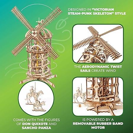 Ugears ユーギアーズ Tower Windmill 風車 木のおもちゃ 3D立体 パズル 70056 サイズ