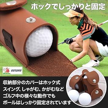 ブラウン GOTARO ゴルフボールケース ボールホルダー ボールポーチ ゴルフアクセサリー ラインマーカー セット 軽量 PUレザー｜one-dream｜05