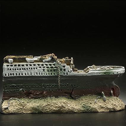Hikigaeru 水槽用飾り 沈没船 タイタニック号 アクセサリー 