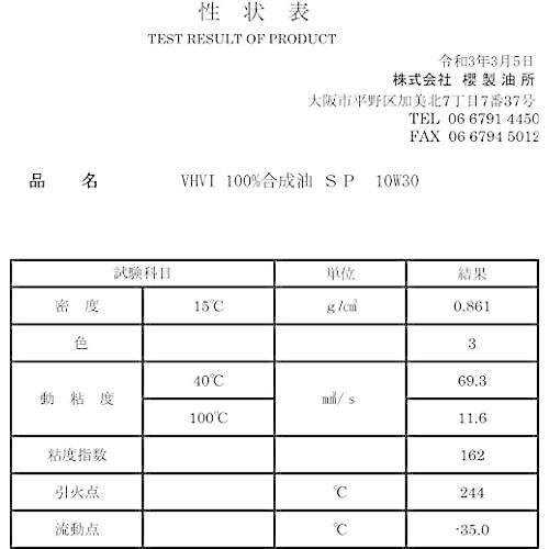 【訳あり オイル缶】 サクラ(SAKURA) エンジン オイル SP 10W-30 (100% 化学合成油) 4L缶 日本製|one-eagle|04