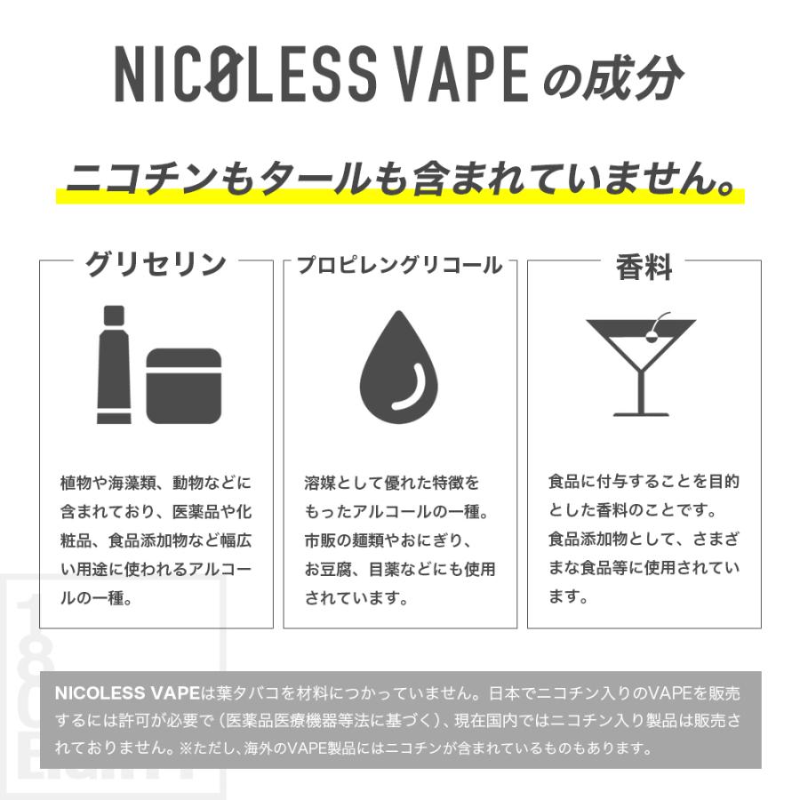 NICOLESS VAPE ニコレス ベイプ 電子タバコ 使いきり タール無し ニコチンなし 加熱式タバコ 火を使わない リキッド 電子たばこ 禁煙タバコ 禁煙グッズ | NICOLESS | 25