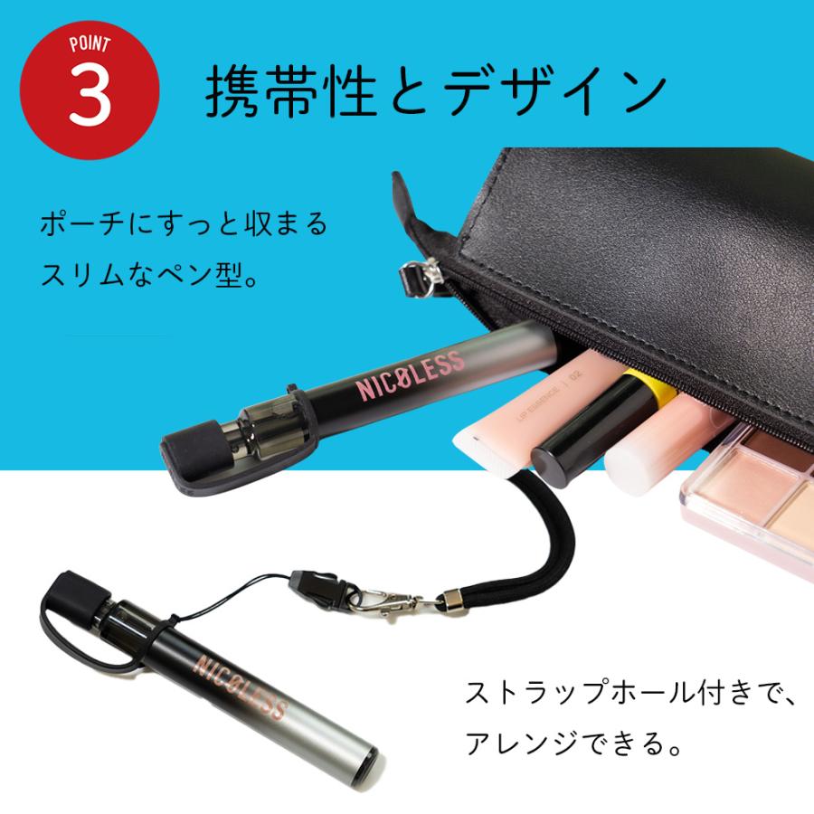 NICOLESS VAPE 2 ニコレス ベイプ 5本 6本 使いきり 電子タバコ タール無し ニコチンなし 加熱式タバコ 火を使わない リキッド 電子たばこ 禁煙グッズ | NICOLESS | 22