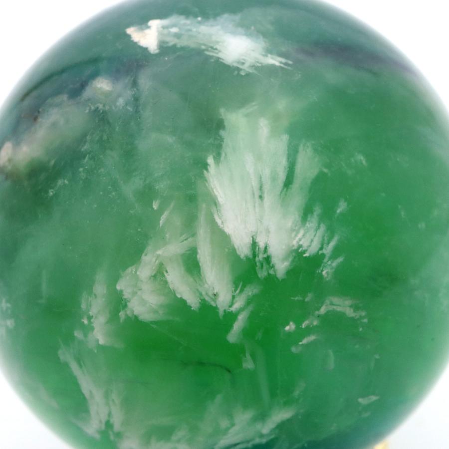 エンジェルフェザー フローライト 丸玉 スフィア 直径 約57mm 台座付き