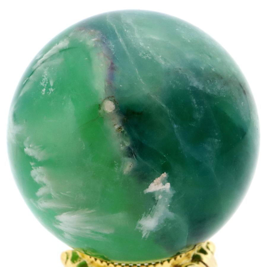 エンジェルフェザー フローライト 丸玉 スフィア 直径 約57mm 台座付き