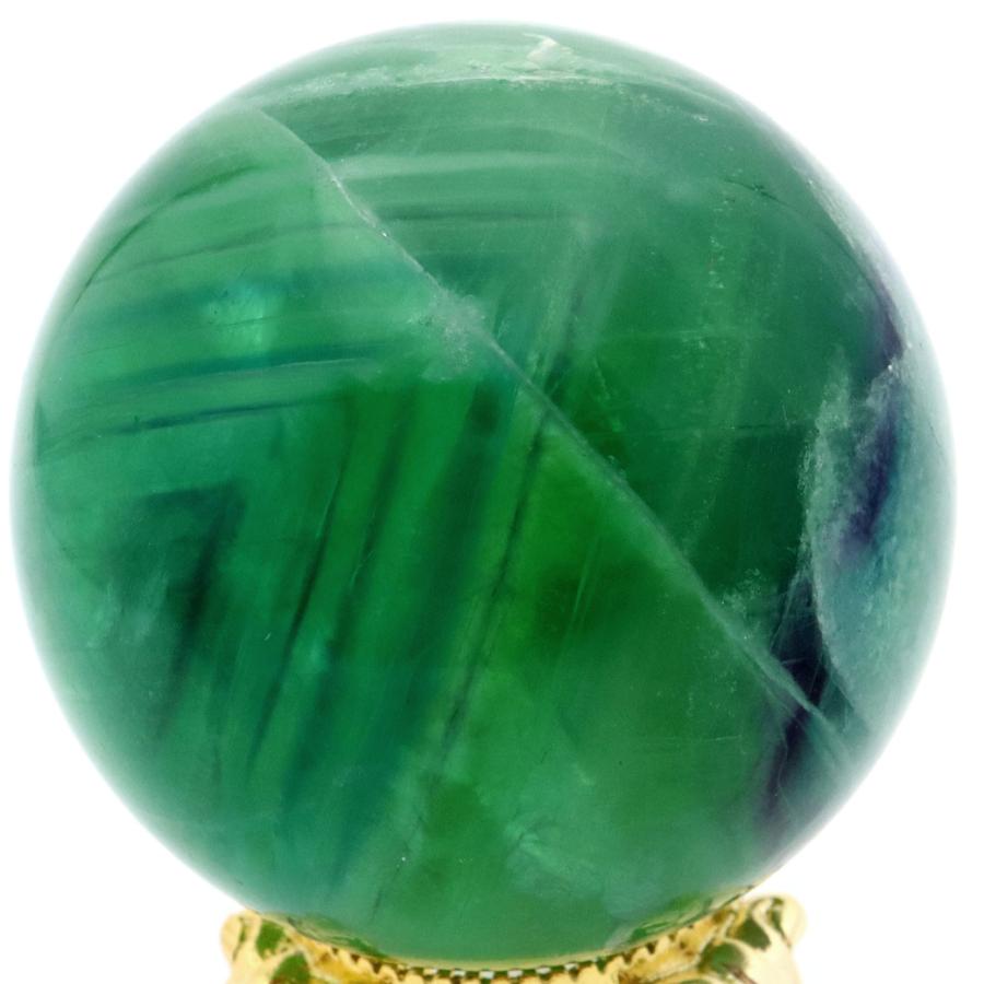 大玉☆エンジェルフェザーフローライトスフィア・台座付き エンジェルフェザー フローライト 丸玉 スフィア 直径 約57mm