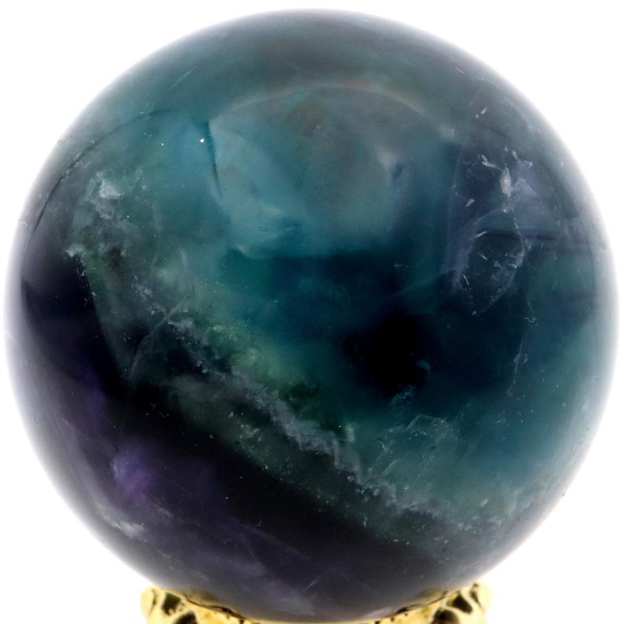 エンジェルフェザー フローライト 丸玉 スフィア 直径 約61mm 台座付き