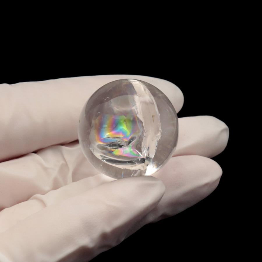 虹入り水晶 丸玉 台座付き AA 直径 26mm アイリスクォーツ ブラジル産
