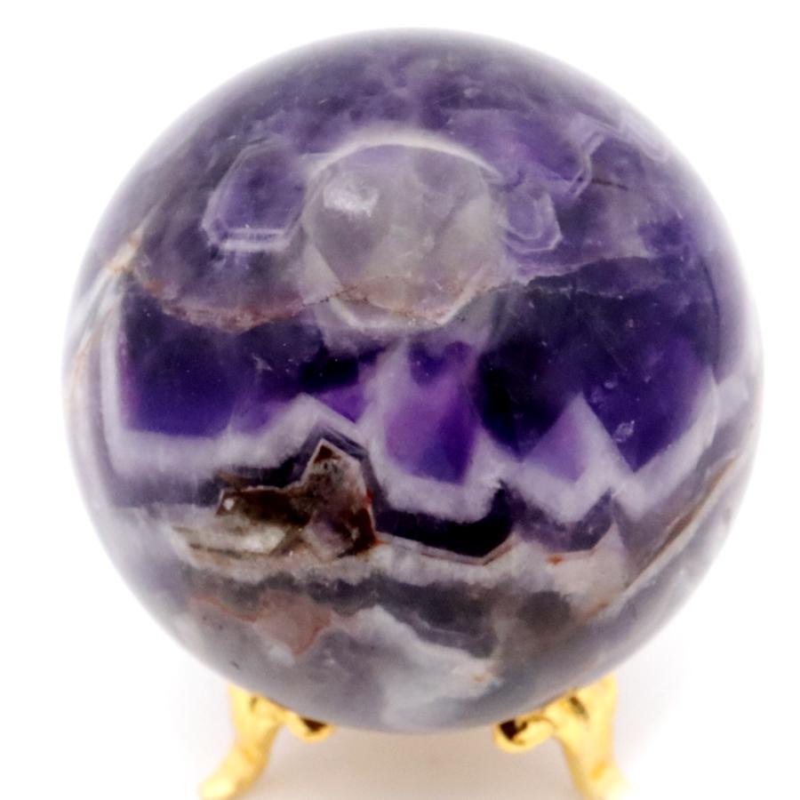 シェブロン アメジスト 丸玉 AA 51mm 台座付き ブラジル産 1点もの ヒーリング スフィア 2月 誕生石 Amethyst 父の日 ギフト プレゼント 爆買_3
