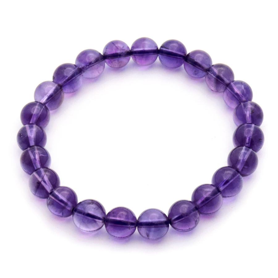 アメジスト ブレスレット 8mm ウルグアイ産 AAA 濃紫 紫水晶 2月