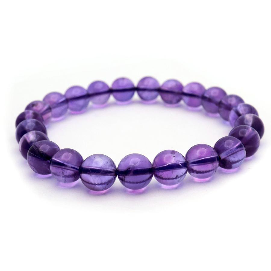 アメジスト ブレスレット 8mm ウルグアイ産 AAA 濃紫 紫水晶 2月