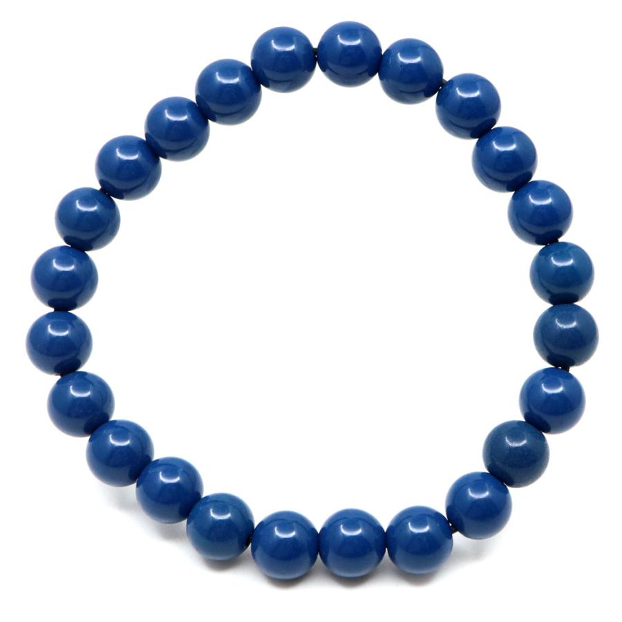 北投石 ブレスレット 8mm 青色 ブルー 台湾産 ほくとうせき セラミック