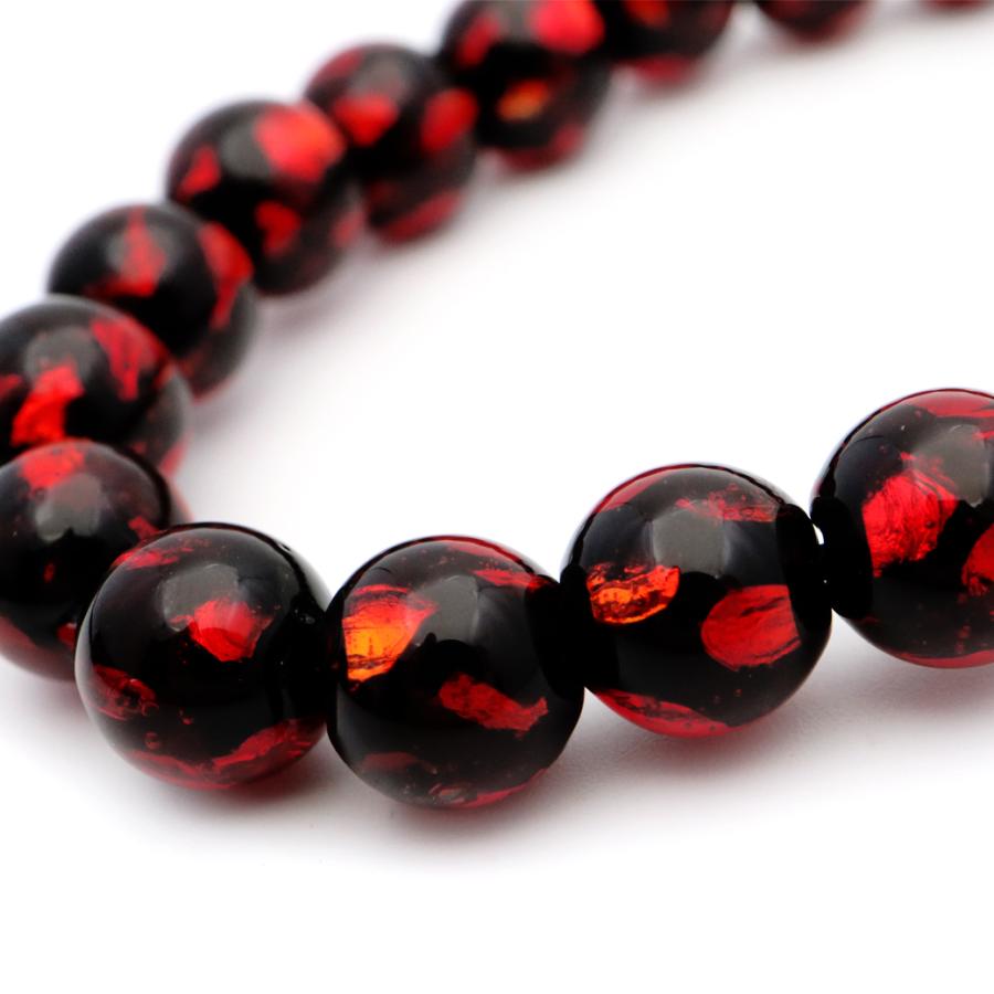 ホタルガラス レッド 赤色 Red ブレスレット 8mm とんぼ玉 沖縄 お土産