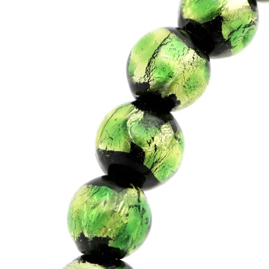 ホタルガラス ブレスレット ライトグリーン 緑色 6mm とんぼ玉