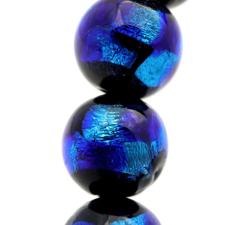 ホタルガラス ブレスレット ブルー 青色 8mm とんぼ玉 沖縄 お土産