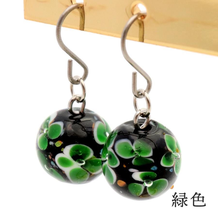 とんぼ玉 花柄 ピアス レディース ガラスビーズ おしゃれ かわいい