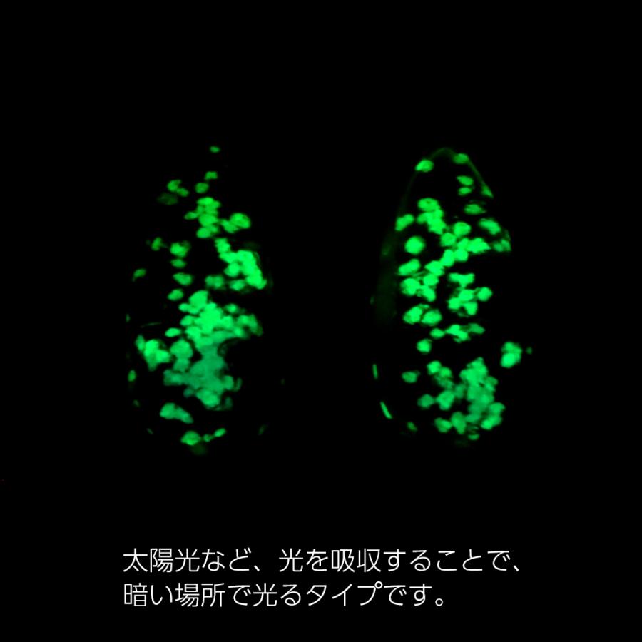 ホタルガラス 光る ケラママリン クリア ピアス フック しずくドロップ 