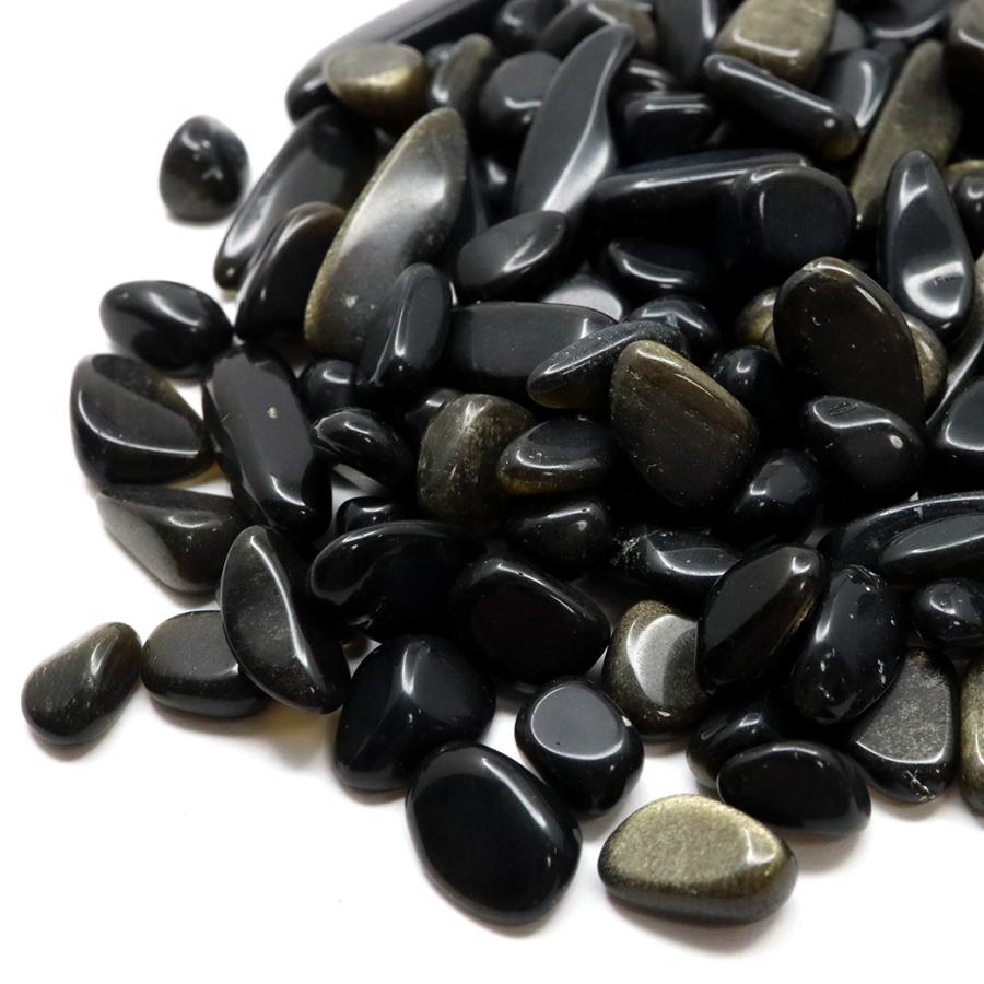 ゴールデンシャイン オブシディアン さざれ 中粒 100g 天然石